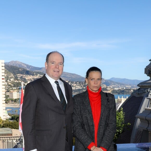 Le prince Albert II de Monaco et la princesse Stéphanie inaugurent suite "Rainier III" de l'Hôtel de Paris à Monaco le 29 janvier 2019. @ Jean-Charles Vinaj / Pool Monaco / Bestimage