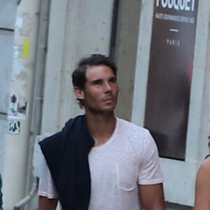 Exclusif - Rafael Nadal et Maria Francisca (Xisca/ Mery) Perello dans le quartier des Champs-Elysées lors des internationaux de tennis de Roland-Garros à Paris le 4 juin 2018.