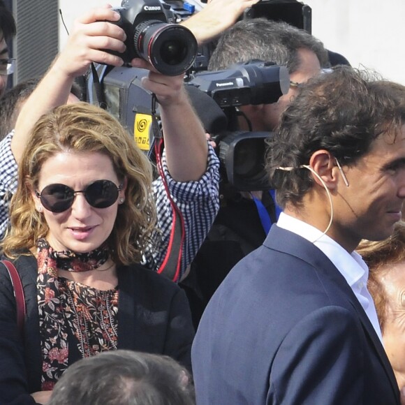 Rafael Nadal avec sa compagne Maria Francisca (Xisca/ Mery) Perello lors de l'inauguration de son académie de tennis à Palma de Majorque le 19 octobre 2016.