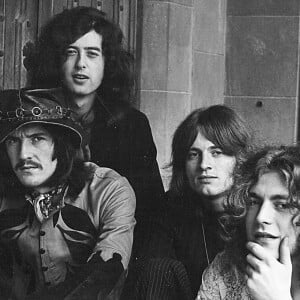 Archives - John Bonham, Jimmy Page, John Paul Jones et Robert Plant du groupe Led Zeppelin au Chateau Marmont à Los Angeles en 1969 © Jay Thompson-Globe Photos / Zuma Press / Bestimage