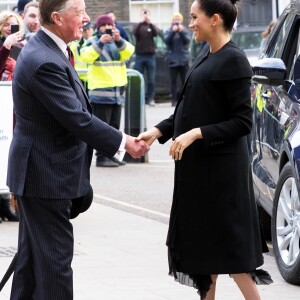 Meghan Markle, enceinte, duchesse de Sussex, arrive à l'Université de Londres pour rencontrer des membres de l'Association des Universités du Commonwealth (ACU) le 31 janvier 2019.