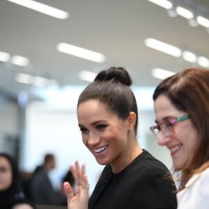 Meghan Markle, enceinte, duchesse de Sussex, arrive à l'Université de Londres pour rencontrer des membres de l'Association des Universités du Commonwealth (ACU) le 31 janvier 2019.