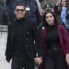Cristiano Ronaldo quitte le tribunal avec sa compagne Georgina Rodríguez à Madrid le 22 janvier 2019.