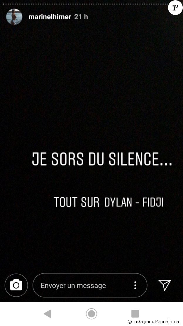 Dylan de "Koh-Lanta" accusé d'être manipulateur par son ex Marine - Instagram, 31 janvier 2019