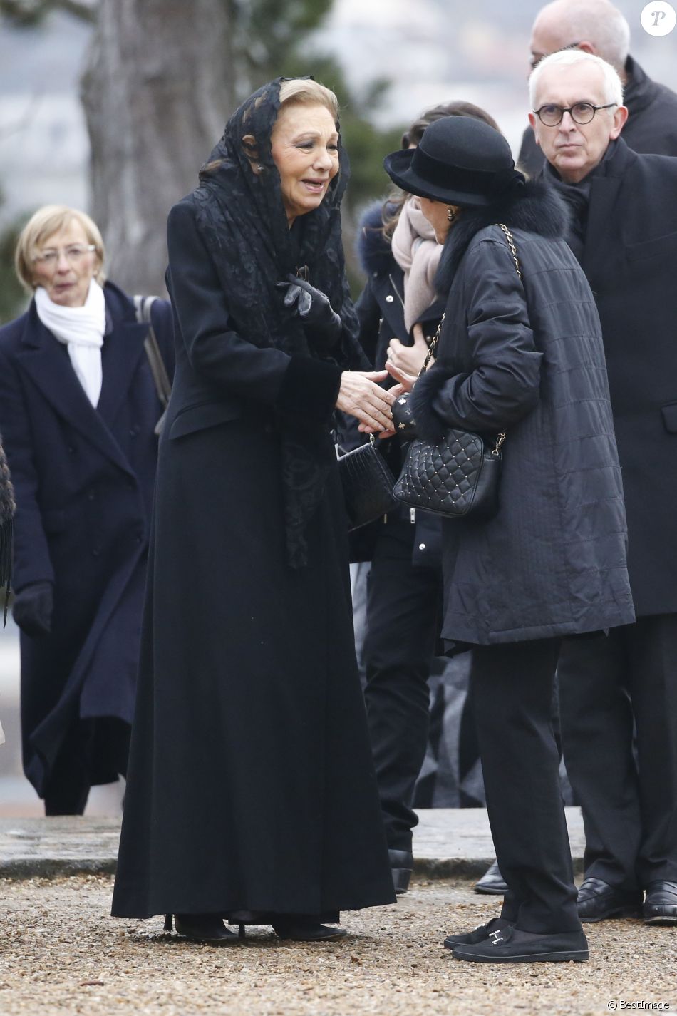 L�impératrice Farah Pahlavi d�Iran (Farah Diba) Obsèques du comte de