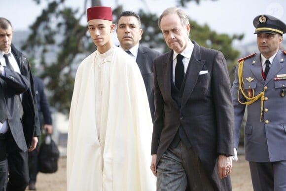 Le prince Hassan du Maroc et Jean d'Orléans (Le prince Jean, duc de Vendôme, Dauphin de France) - Obsèques du comte de Paris en la chapelle Royale Saint-Louis à Dreux, France, le 2 février 2019. © Alain Guizard/Bestimage