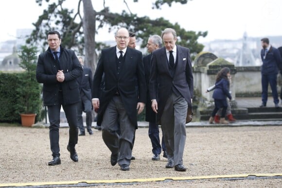 Le prince Albert II de Monaco et Jean d'Orléans (Le prince Jean, duc de Vendôme, Dauphin de France) - Obsèques du comte de Paris en la chapelle Royale Saint-Louis à Dreux, France, le 2 février 2019. © Alain Guizard/Bestimage