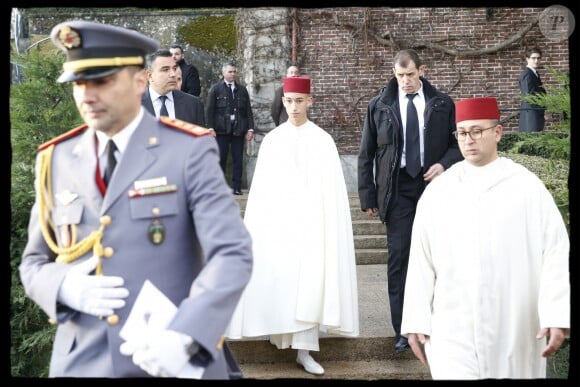Le prince Moulay El Hassan du Maroc - Obsèques du comte de Paris en la chapelle Royale Saint-Louis à Dreux, France, le 2 février 2019. © Alain Guizard/Bestimage