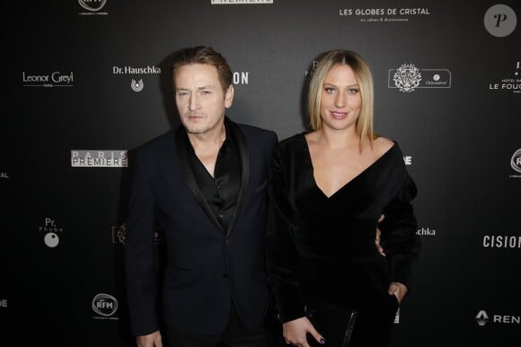 Benoît Magimel et sa femme Margot arrivent à la 14ème cérémonie des Globes de Cristal, à la salle Wagram à Paris, le 4 février 2019. © Marc Ausset-Lacroix/Bestimage