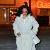 Exclusif - Rihanna vêtue d' un manteau en moumoute dans les rues de New York Le 01 février 2019.