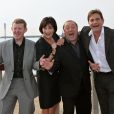  John Michie, Blythe Duff, Colin McCredie et Alex Norton posent pour le 25e anniversaire de la série "Taggart" au MIPCOM de Cannes le 13 octobre 2018. 