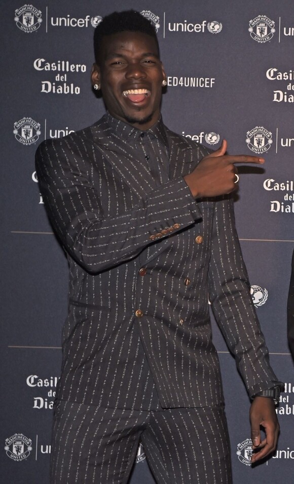 Paul Pogba lors du dîner de gala caritatif "Manchester United "United for UNICEF" au Old Trafford à Manchester, Royaume Uni, le 22 janvier 2019.