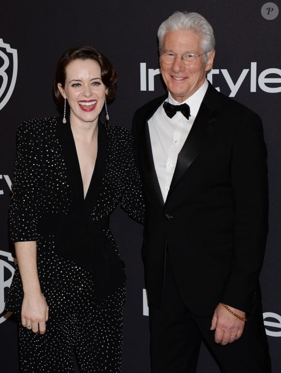Richard Gere et Claire Foy à l'after party InStyle and Warner Bros lors de la 76ème cérémonie annuelle des Golden Globe Awards au Beverly Hilton Hotel à Los Angeles, Californie, Etats-Unis, le 6 janver 2019.