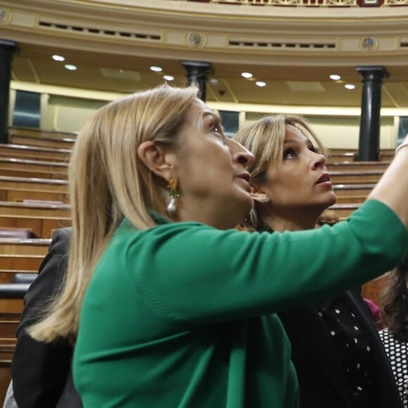 Richard Gere et sa femme Alejandra Silva lors de leur visite au Parlement espagnol en tant que membres de la Fondation RAIS à Madrid, Espagne, le 26 octobre 2018.