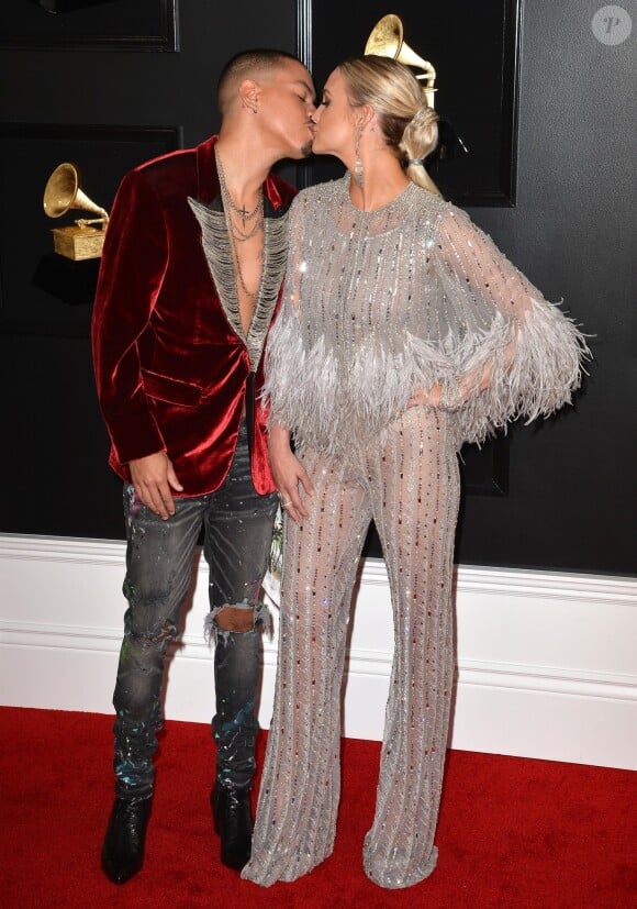 Evan Ross et sa femme Ashlee Simpson - Les célébrités arrivent à la 61ème soirée annuelle des GRAMMY Awards à Los Angeles, le 10 février 2019