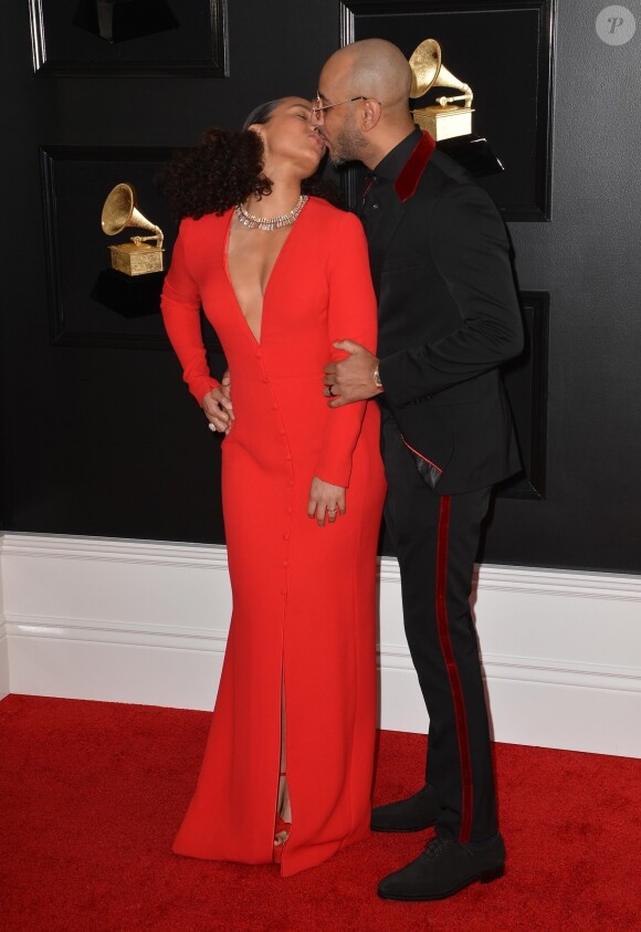 Alicia Keys et son mari Swizz Beatz - Les célébrités arrivent à la 61ème soirée annuelle des GRAMMY Awards à Los Angeles, le 10 février 2019