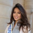 Vaimalama Chaves (Miss France 2019) à la sortie du défilé Tony Ward lors de la Fashion Week Haute Couture collection printemps/été 2019 de Paris, France, le 21 janvier 2019. © Denis Guignebourg/Bestimage