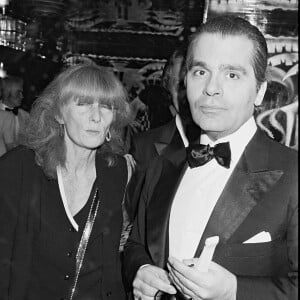 Sonia Rykiel et Karl Lagerfeld à Paris. Juillet 1980.