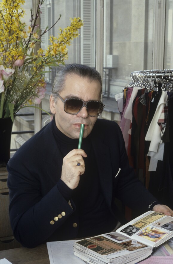Karl Lagerfeld à Paris en avril 1988.
