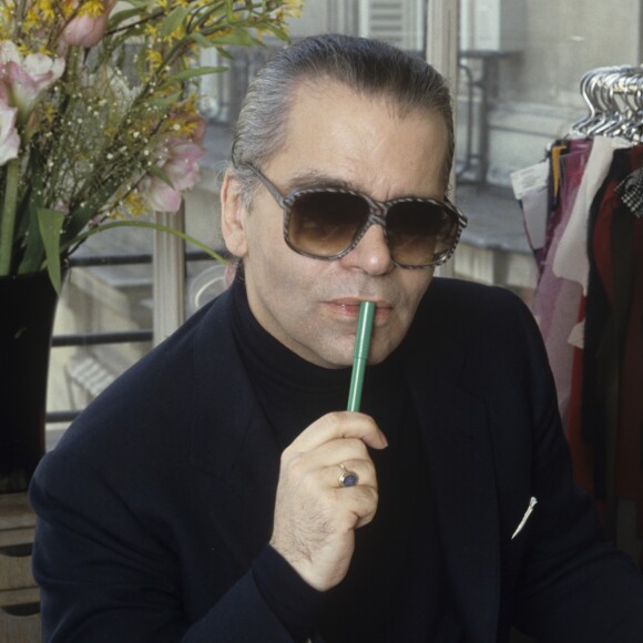 Karl Lagerfeld à Paris en avril 1988.