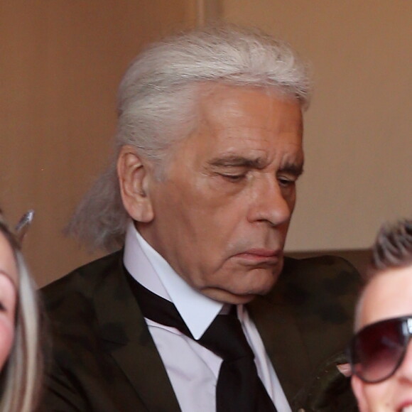 Karl Lagerfeld à Saint-Tropez. Juillet 2012.