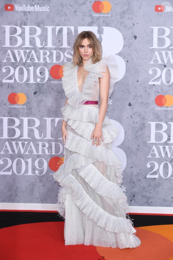Suki Waterhouse au photocall de la cérémonie des Brit Awards 2019 à l'O2 Arena à Londres le 20 février 2019.