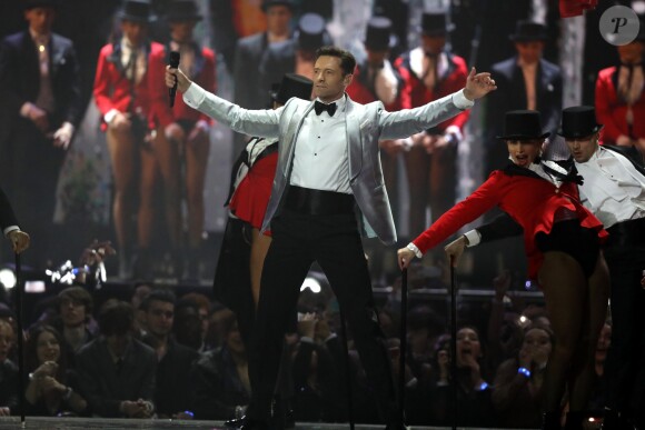 Hugh Jackman lors de la cérémonie des "Brit Awards 2019" à l'O2 Arena à Londres, le 20 février 2019.