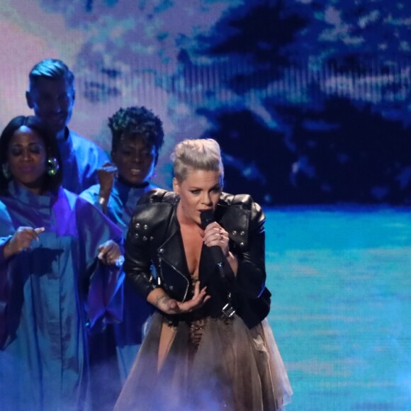 Pink lors de la cérémonie des "Brit Awards 2019" à l'O2 Arena à Londres, le 20 février 2019.