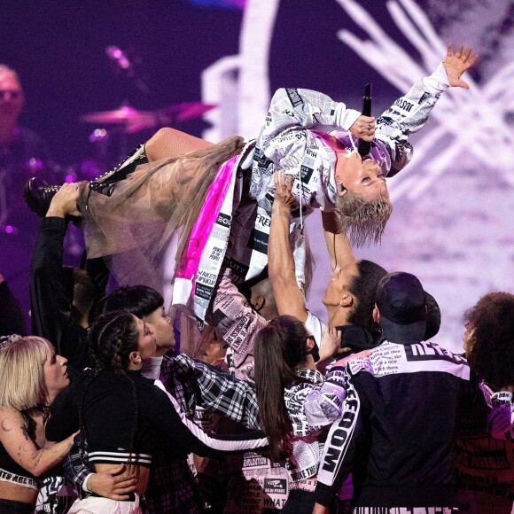 Pink lors de la cérémonie des "Brit Awards 2019" à l'O2 Arena à Londres, le 20 février 2019.