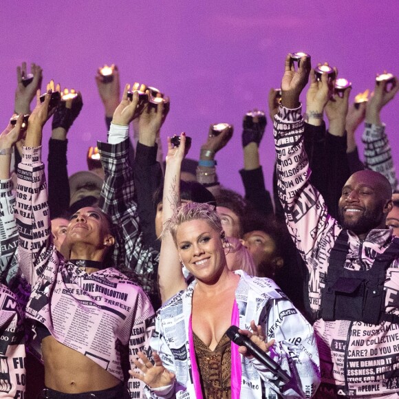 Pink lors de la cérémonie des "Brit Awards 2019" à l'O2 Arena à Londres, le 20 février 2019.