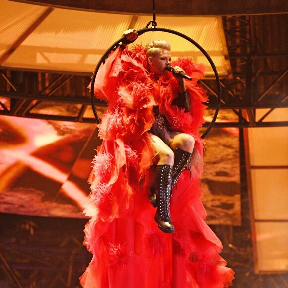 Pink lors de la cérémonie des "Brit Awards 2019" à l'O2 Arena à Londres, le 20 février 2019.