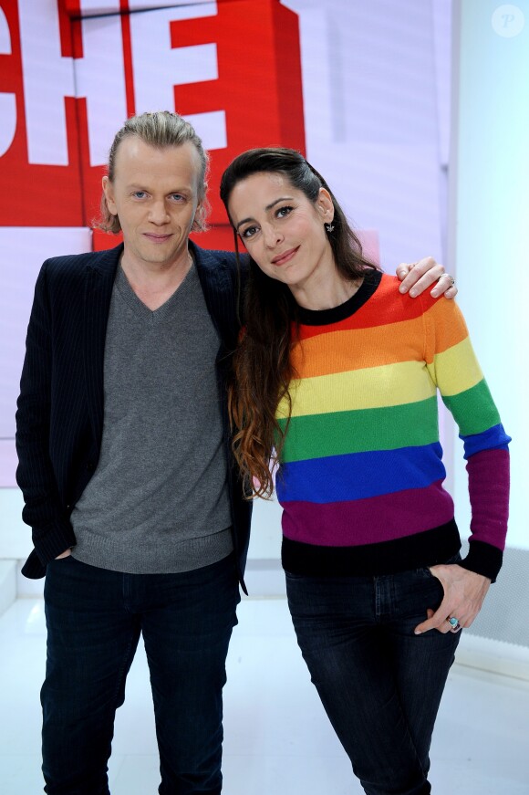 Exclusif - Alex Lutz et Audrey Dana - Enregistrement de l'émission "Vivement Dimanche" présentée par M.Drucker à Paris et qui sera diffusée le 24 février sur France 2. Le 20 février 2019 © Guillaume Gaffiot / Bestimage