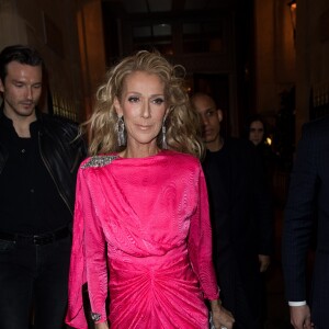 Céline Dion et Pepe Munoz quittent l'hôtel De Crillon pour se rendre Moulin Rouge ou une leurs amies dansait pour la dernière fois sur la scène du célèbre cabaret à Paris le 24 janvier 2019.