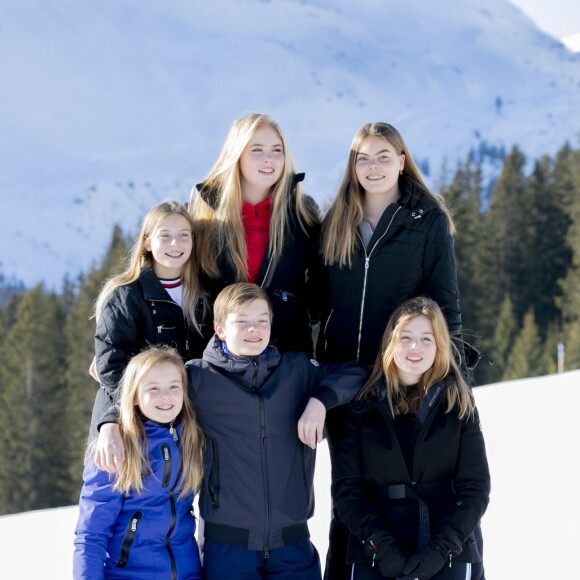 La princesse Leonore, la princesse Amalia, la princesse Eloise van Oranje-Nassau van Amsberg, la princesse Alexia, le prince Claus-Casimir et la princesse Ariane - Rendez-vous avec la famille royale des Pays-Bas à Lech. Le 25 février 2019  Lech, 25-02-2019 Wintersport photo session of Royal family of Netherlands25/02/2019 - Lech