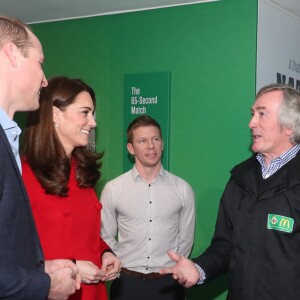 Le prince William, duc de Cambridge, et Kate Catherine Middleton, duchesse de Cambridge, en visite au Windsor Park à Belfast, à l'occasion de leur voyage officiel en Irlande. Le 27 février 2019