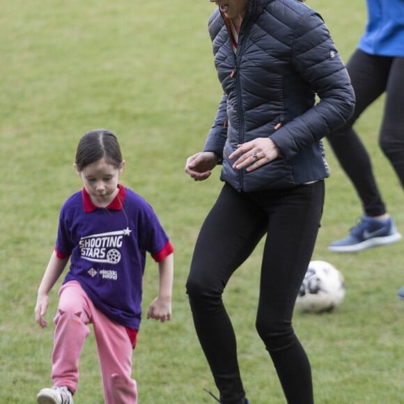 Kate Catherine Middleton, duchesse de Cambridge, en visite au Windsor Park à Belfast, à l'occasion de son voyage officiel en Irlande. Le 27 février 2019