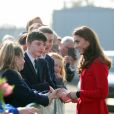 Kate Catherine Middleton, duchesse de Cambridge, en visite au Windsor Park à Belfast, à l'occasion de son voyage officiel en Irlande. Le 27 février 2019