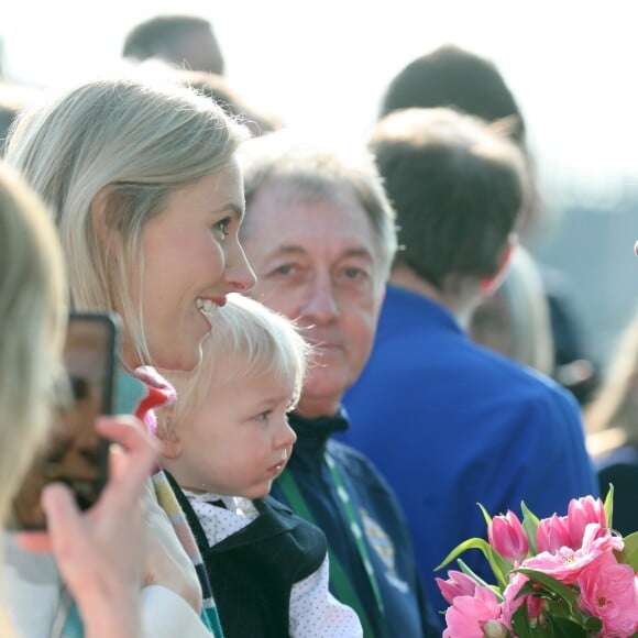 Kate Catherine Middleton, duchesse de Cambridge, en visite au Windsor Park à Belfast, à l'occasion de son voyage officiel en Irlande. Le 27 février 2019