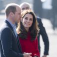 Le prince William, duc de Cambridge, et Kate Catherine Middleton, duchesse de Cambridge, en visite au Windsor Park à Belfast, à l'occasion de leur voyage officiel en Irlande. Le 27 février 2019
