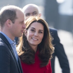 Le prince William, duc de Cambridge, et Kate Catherine Middleton, duchesse de Cambridge, en visite au Windsor Park à Belfast, à l'occasion de leur voyage officiel en Irlande. Le 27 février 2019