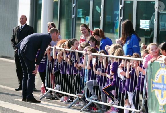 Le prince William, duc de Cambridge en visite au Windsor Park à Belfast, à l'occasion de son voyage officiel en Irlande. Le 27 février 2019
