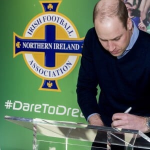 Le prince William, duc de Cambridge, Kate Catherine Middleton, duchesse de Cambridge, en visite au Windsor Park à Belfast, à l'occasion de leur voyage officiel en Irlande. Le 27 février 2019