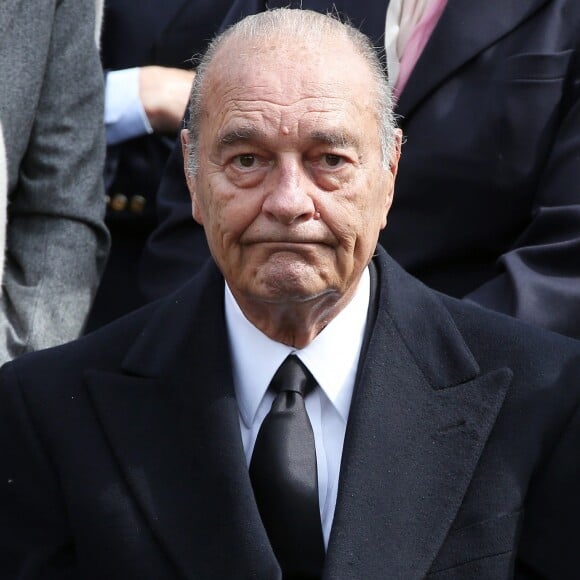 Jacques Chirac - Obseques de Antoine Veil au cimetiere du Montparnasse a Paris. Le 15 avril 2013.