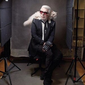 Karl Lagerfeld et sa chatte, Choupette.