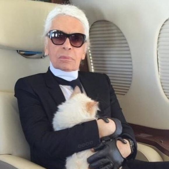 Karl Lagerfeld et sa chatte, Choupette.