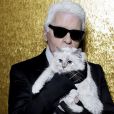 Karl Lagerfeld et sa chatte, Choupette.