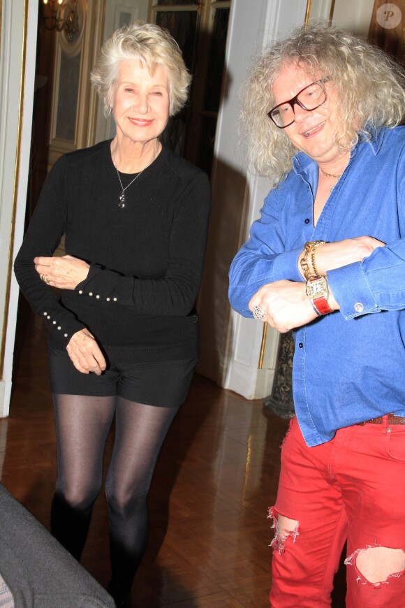 Exclusif - Danièle Gilbert et Pierre-Jean Chalençon - Dîner chez Pierre-Jean Chalençon à Paris. Le 23 février 2019 © Philippe Baldini / Bestimage