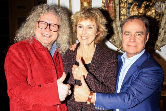 Pierre-Jean Chalençon, Anne Richard et Fabien Lecoeuvre - Soirée de lancement du chocolat "Le palais de la reine" au palais Vivienne à Paris, France, le 19 février 2019. © Philippe Baldini/Bestimage