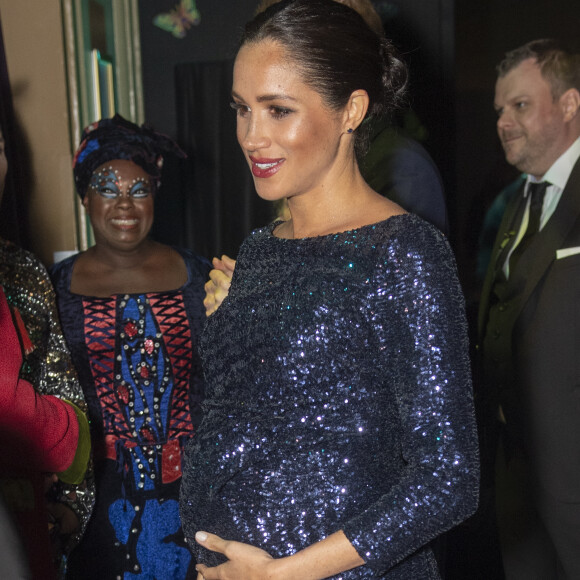 Le prince Harry, duc de Sussex et Meghan Markle, duchesse de Sussex ,enceinte, arrivent au Royal Albert Hall à Londres pour assister à un spectacle du Cirque du Soleil le 16 janvier 2019.