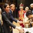 Le prince Harry, duc de Sussex et Meghan Markle, la Duchesse de Sussex assistent à la comédie musicale "Hamilton" au théâtre Victoria Palace à Londres le 29 aout 2018.